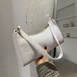 Retro Alligator Pattern Female Small Handbags and Purse Armpit Shoulder Bags High Quality PU Leather Ladies Clutch Totes Bag